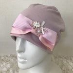 Load image into Gallery viewer, Flower and striped ribbon care hat
