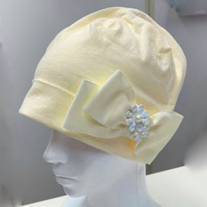 Ribbon and flower care hat Plain