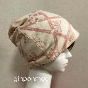 Cute ribbon-printed hat