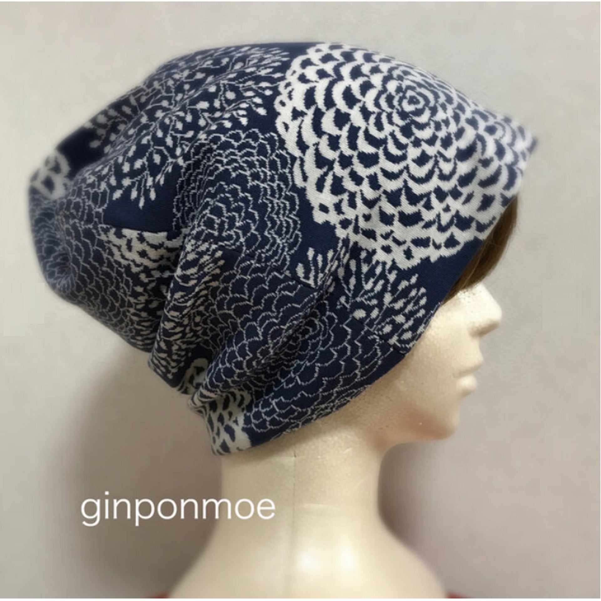 Dahlia pattern jacquard knit hat (care hat)